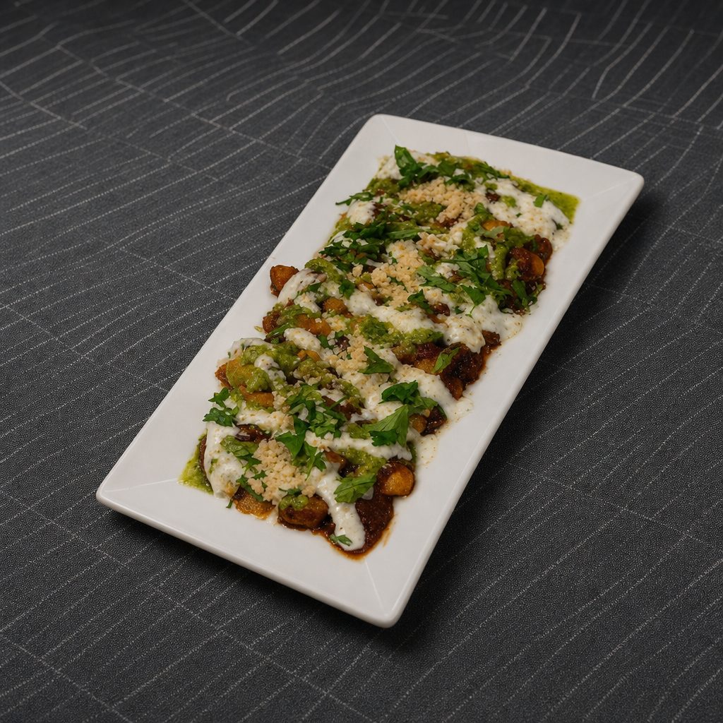 Samosa Chaat (Dairy).